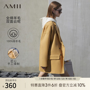 AMII都市通勤全羊毛雙面呢西裝大衣女年秋冬新款寬松毛呢外套 新駝色 165/88A/L