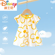 迪士尼嬰兒連衣裙夏裝新生兒女寶寶裙子滿月百天周歲哈衣小女孩衣服夏季 大黃花 165 S 【建議6-18斤】80碼