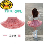 G.DUCKKIDS女童裙公主裙春秋季兒童半身裙蓬蓬裙兔兔裙女孩洋氣網(wǎng)紗裙 豆沙色【二代寬腰】 M【建議身高100-120cm】