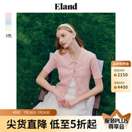 ELAND衣戀短袖針織衫女時尚甜美糖果色polo衫2024夏季新款 淺粉色(26)L/Pink L 170