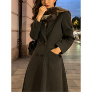 歌比娜小紅書(shū)爆款灰色毛呢外套女赫本風(fēng)秋冬2025新款修身氣質(zhì)顯瘦保暖長(cháng) 灰色加棉加厚(預售) XS80-100斤 均碼