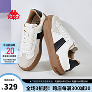 KAPPA卡帕女鞋厚底滑板鞋子女2024夏季新款運(yùn)動(dòng)休閑鞋軟底德訓(xùn)鞋小粉鞋 米黃色/黑色 36