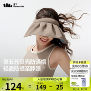 蕉下（beneunder）遮陽帽子防曬帽女防紫外線太陽帽貝殼空頂帽便攜TS550灰