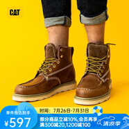 CAT卡特馬丁靴工裝靴子男鞋牛皮戶外美式復(fù)古機車靴P721411M3EDC36 棕黃P721411 41