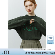 范思藍(lán)恩22FS4339圓領(lǐng)內(nèi)搭套頭毛衣女秋冬外穿萌趣小狗圖案針織衫 灰咖色 XS