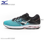 美津濃（MIZUNO）男女競速WAVE SHADOW 2 緩震回彈輕量透氣跑步鞋 J1GD183001淡藍/黑 36.5 230