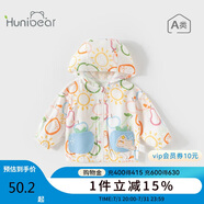 歡喜小熊6個月-3歲嬰兒外套女寶寶夏季薄款純棉連帽遮陽上衣男童衣服