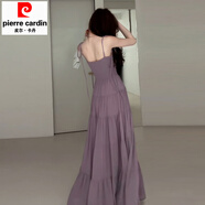 皮爾卡丹2025新款紫色吊帶連衣裙子女夏季海邊度假風(fēng)絕美超好看收腰沙灘裙 【紫色】【今年流行/夏日絕美海 S
