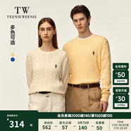 Teenie Weenie Men小熊簡(jiǎn)約毛衣男女同款2025春季新款時(shí)尚絞花毛針織衫 黃色 M 170