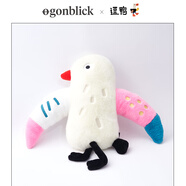 北歐時(shí)刻趣味彩色刺繡動(dòng)物抱枕公仔燕子鯨魚小熊公仔 米白-燕子