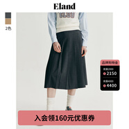ELAND衣戀百褶半身裙女簡約A字裙擺中長裙通勤百搭2024夏季新款 深灰色(17)D/Grey S 160