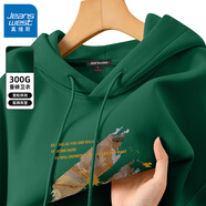 真維斯（Jeanswest）美式復古連帽衛衣男秋季重磅潮牌外套青少年學(xué)生校園寬松休閑上衣 墨綠（黃昏街景D） 4XL 【適合200-230斤】