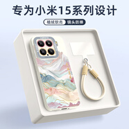 XP適用小米15手機殼鏡頭全包xiaomi15軟殼散熱硅膠男女生高級感保護外殼防摔帶掛繩-古董白國風(fēng)山水