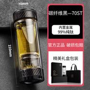 茶之戀 茶道由心·大器至簡(jiǎn)茶之戀茶水分離泡茶杯雙層送禮茶水分離杯男女士泡茶茶杯商務(wù)66N 70ST 碳纖維黑色-360ml1只