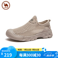 駱駝牌 網(wǎng)面男鞋透氣輕便跑步鞋時(shí)尚舒適休閑鞋 P15M342006 沙色 39
