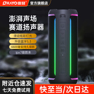 雷登（OHAYO）X30高音質(zhì)藍牙音箱便攜式超重低音炮大音量360環(huán)繞立體聲小型戶外自行車騎行防水音響可插U盤插卡 音樂沖擊波【50W】賽道揚聲器 音質(zhì)增強版+32G U盤+音響網(wǎng)袋