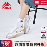 卡帕（Kappa）德訓鞋新款情侶男女運動鞋輕便休閑鞋復古阿甘跑鞋 韓國白/冷灰色-012B 36