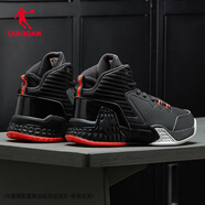 喬丹QIAODAN男鞋磨礪籃球鞋2025年夏季新品低幫網(wǎng)面透氣減震耐磨球鞋 黑色活力橙(高幫革面) 41