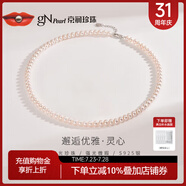 京潤珍珠項鏈靈心925銀扁圓強光淡水珍珠項鏈基礎送愛人生日實用禮物