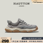 皓頓（HAUT TON）男鞋夏季新款透氣休閑布鞋輕便運(yùn)動(dòng)帆布鞋子男 4107 灰色 42 
