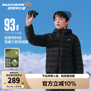 Skechers斯凱奇小暖寶羽絨服男童女童外套石墨烯蓄熱保暖冬裝P424K076 碳黑/0018 140 充絨量60g