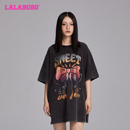 拉拉波波（LALABOBO）LALABOBO/蝴蝶結(jié)圖案連衣裙/LBDC-WLZY12 黑色 S