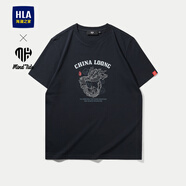 海瀾之家（HLA）短袖T恤男款涼感短袖男25夏季 中華龍-藏青2X HNTBW2W095A L 175/92A  推薦69-75kg