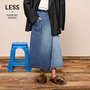 LESS2024年冬新款休閑長(cháng)款牛仔半身裙2O0D12630 995牛仔洗蘭 M