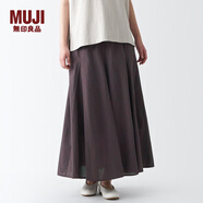 無印良品（MUJI） 女式 強(qiáng)捻 輕便長裙 半身裙裙子半裙 夏季女 抽褶裙 BEK52C3S 棕色 L(165/70A)