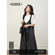 闊色（kuose）多色純棉正肩寬松T恤春夏季新款女灰色純色短袖穿搭上衣白 白色 S