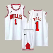 NBA VIBE-NIKE公牛隊(duì)籃球服23號(hào)球衣羅德曼91號(hào)透氣背心羅斯1號(hào)定制個(gè)性籃 耐克白色1號(hào)羅斯套裝 S 耐克S
