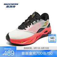 斯凱奇（Skechers）2025新款男子運動(dòng)籃球鞋護腕緩震回彈潮酷舒適鞋子 白/黑/橙/WBO 41
