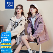 唐獅（TonLion）2024女連帽撞色拉鏈工裝一手長外套 希臘白/二批 S 