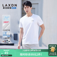 萊克斯頓（laxdn）七夕禮物短袖男2025夏季新款圓領(lǐng)休閑短袖男修身純色T恤男上衣 本白 M