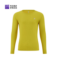 必邁（bmai）魔方速干長(zhǎng)袖高彈力馬拉松跑步運(yùn)動(dòng)套頭衫柔軟吸濕長(zhǎng)袖T恤 芥末黃 M 女