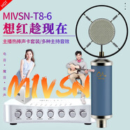 魅聲 T800電腦聲卡直播設(shè)備全套手機(jī)快手唱歌錄音套裝k歌麥克風(fēng)主播設(shè)備外置 T8-6藍(lán)