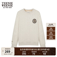Teenie Weenie小熊春季美拉德簡(jiǎn)約圓領(lǐng)寬松休閑復(fù)古學(xué)院衛(wèi)衣上衣女 燕麥色 L (170)