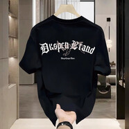 NY歐美風(fēng)純棉短袖T恤潮牌男女款寬松青少年夏季新款 黑色【K275-DKSP字母-前右小后大 S 建議90-100斤