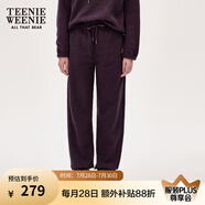 Teenie Weenie小熊女冬裝簡(jiǎn)約復(fù)古運(yùn)動(dòng)仿羊羔絨束腳衛(wèi)褲休閑褲長(zhǎng)褲 紫色 L (170)