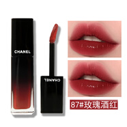香奈兒（Chanel） 炫光唇釉魅力黑管鏡面唇彩禮盒裝七夕情人節禮物送女友老婆禮品 87#玫瑰酒紅