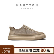 Hautton Jeans夏季男鞋透氣休閑板鞋潮流軟底網(wǎng)鞋百搭復(fù)古布鞋 卡其色 40 -適合運(yùn)動鞋41碼