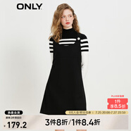 ONLY海軍風(fēng)針織衫背帶裙套裝連衣裙女|123107035 H1Z 黑色 XS (155) 76A