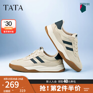 他她（TATA）男士阿甘男鞋復古德訓鞋男運動(dòng)休閑鞋厚底板鞋小白鞋PCB01AM3 米/藍 42