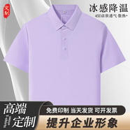追行方高端POLO衫短袖工裝T恤工作服定制印繡LOGO夏季翻領半袖工衣定做 【提升企業(yè)形象】淺紫 3XL