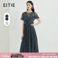 愛特愛（EITIE）性感復(fù)古波點(diǎn)百褶連衣裙夏新款網(wǎng)紗拼接收腰顯瘦A字裙6607323 甘葡49 S 155