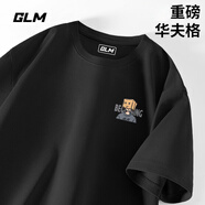 GLM華夫格短袖男款夏季寬松大碼重磅白色五分袖簡(jiǎn)約百搭圓領(lǐng)男士t恤