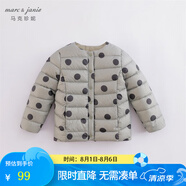MARC&JANIEmarcjanie馬克珍妮童裝兒童冬裝男女童超輕羽絨服 寶寶羽絨外套嬰 墨綠波點 120