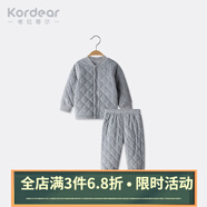 Kordear （考拉蒂爾）嬰兒秋冬衣服新生兒冬裝棉服兩件套寶寶加厚保暖分體套裝 灰色 66cm