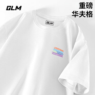 GLM華夫格短袖男款夏季寬松大碼重磅白色五分袖簡約百搭圓領(lǐng)男士t恤