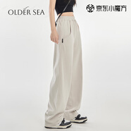 OLDER SEA美式運(yùn)動(dòng)褲女2025新款夏季彎刀衛(wèi)褲寬松休閑香蕉褲爵士舞褲子女 杏色 M 建議96-110斤